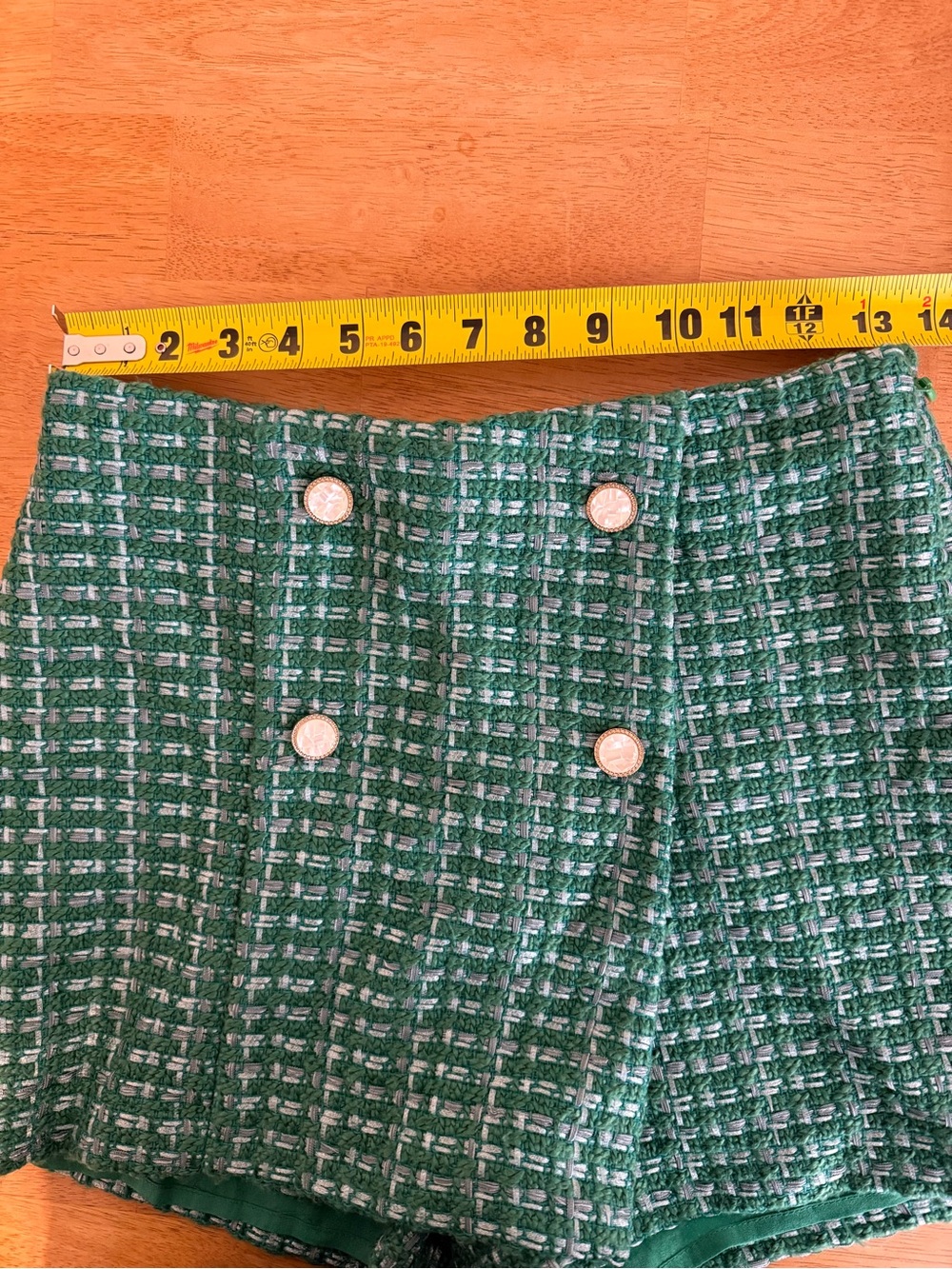 English Factory Green Tweed Skort Classic Old Money Small Preppy - Picture 5 of 9